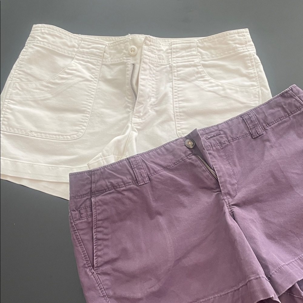 Old Navy Women's White and Purple Cargo Shorts